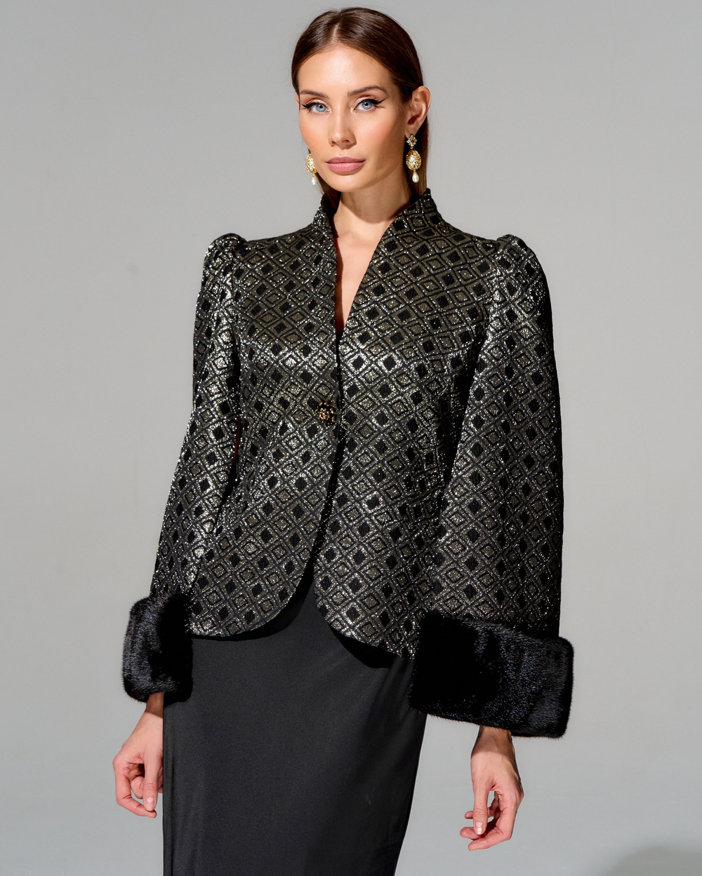 Жакет "София" с меховой отделкой