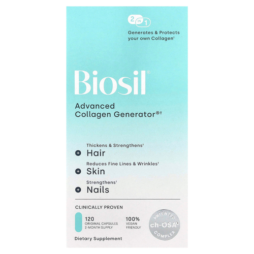 Biosil, Advanced Collagen Generator®, средство для стимулирования производства коллагена, 120 оригинальных капсул