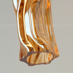 Подвесной светильник Cloyd ICEBERG-A P1 / Ø8 см - латунь - янтарное стекло (арт.11642)