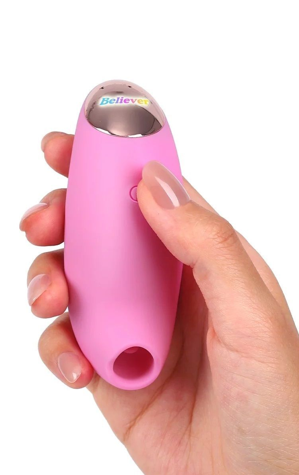Розовый вакуум-волновой стимулятор Believer (Цвет: розовый)