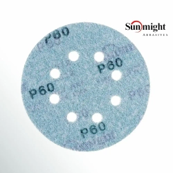D-125; P120; 100 шт. FILM, 8 отверстий. Шлифовальные круги на липучке SUNMIGHT: 125 мм; P120; 100 шт.