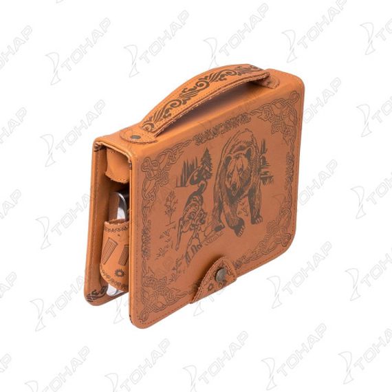 Набор-сумка Helios (фляжка 210 мл +стакан раскл.+воронка+нож,вилка, ложка) GT-PB01