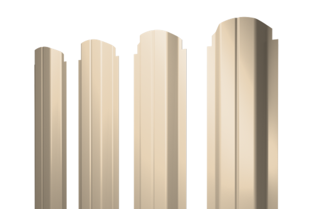 Штакетник П-образный А фигурный 0,45 PE RAL 1015 светлая слоновая кость