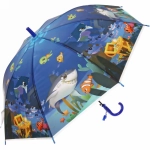 Зонт детский полуавтомат «Ultramarine - Морские жители», 8 спиц, d-100см, длина в слож. виде 65см