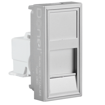 Розетка DEC RJ45 UTP кат.6,  1мод.,  алюм. матовая (22.5х45мм)