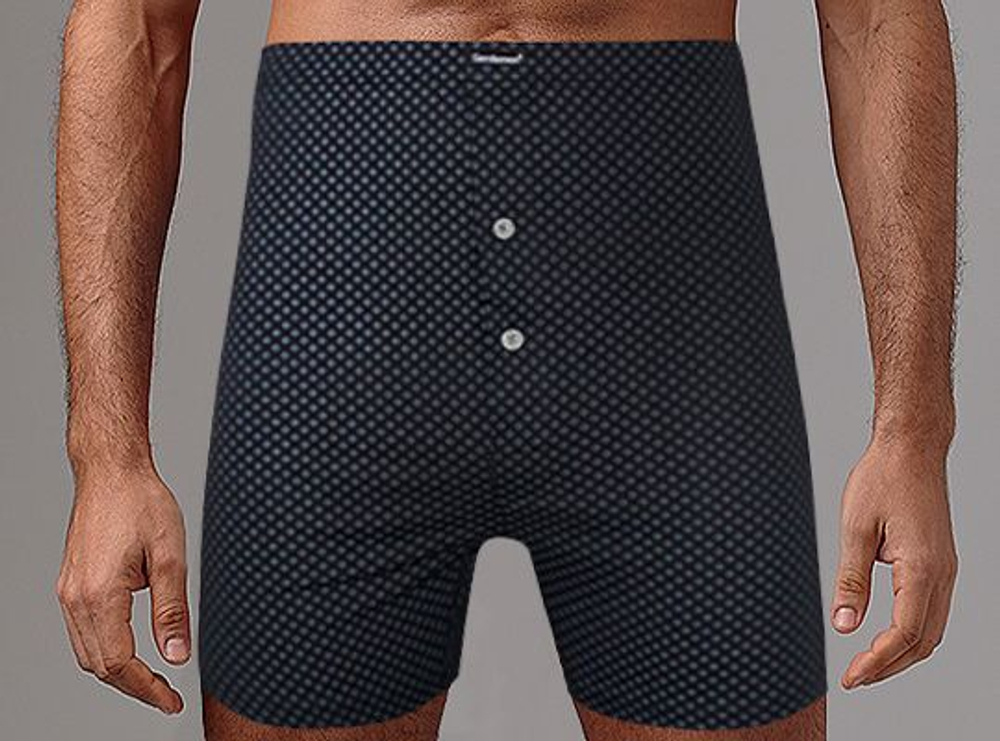 Мужские трусы-боксеры в мелкий ромб (Размер: XXXL) (Цвет: черный)