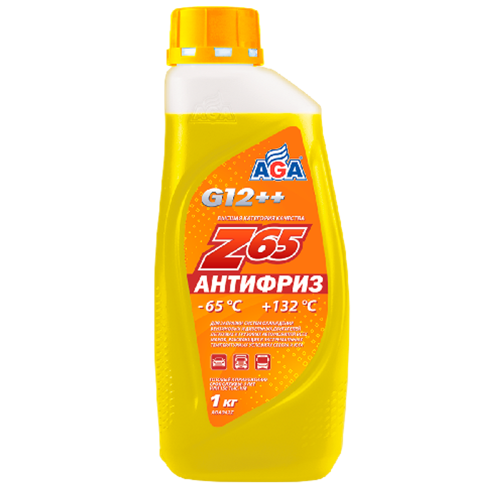 Антифриз готовый AGA Z-65 G12++ желтый 1кг