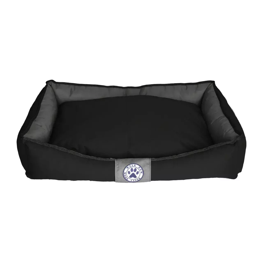 лежак для собаки черный антивандальный со съемным чехлом 90х56 см