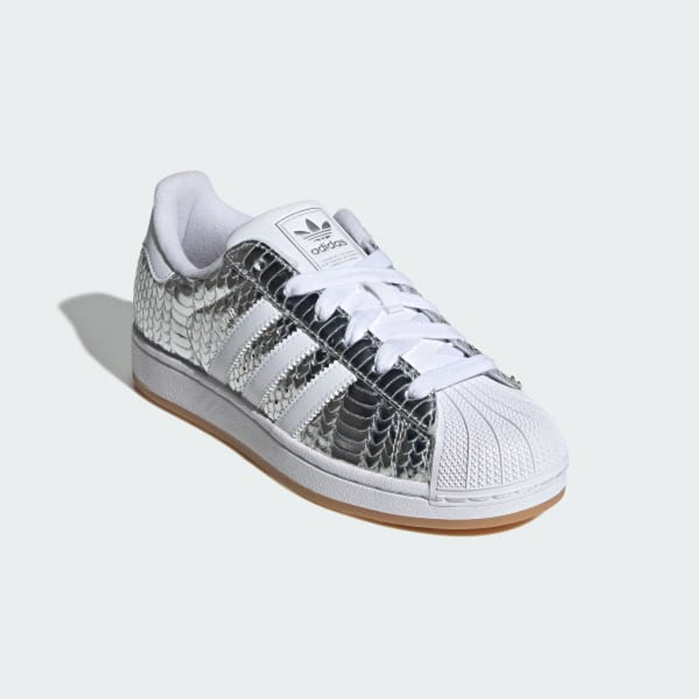 ADIDAS Кроссовки Superstar II с змеиным принтом, серебристый