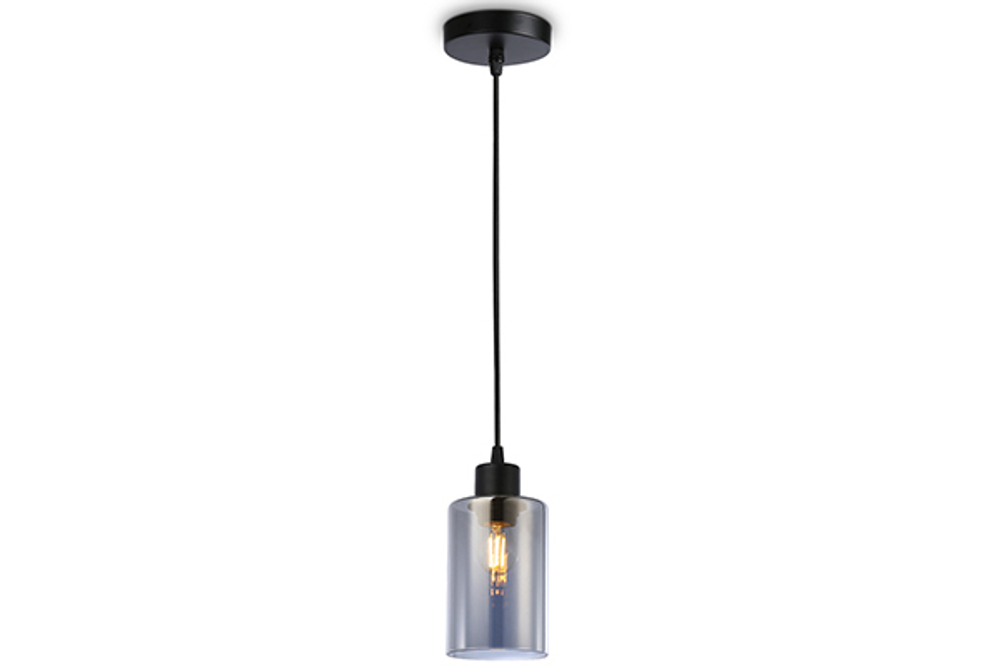 Подвесной светильник в стиле лофт TR3695 BK/SM черный/дымчатый E27 max 40W D100*1000
