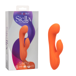 Оранжевый вибратор-кролик 17,75см California Exotic Stella Liquid Silicone Dual G SE-4368-20-3