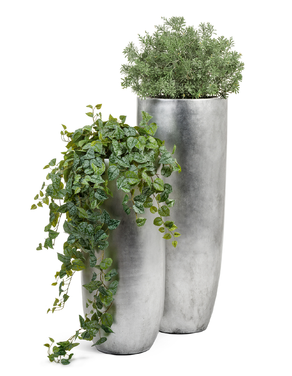 Кашпо TREEZ Effectory Metal Высокий конус Giant Серебро в-120, д-46 см 1/1 41.3319-04-021-SLV-120
