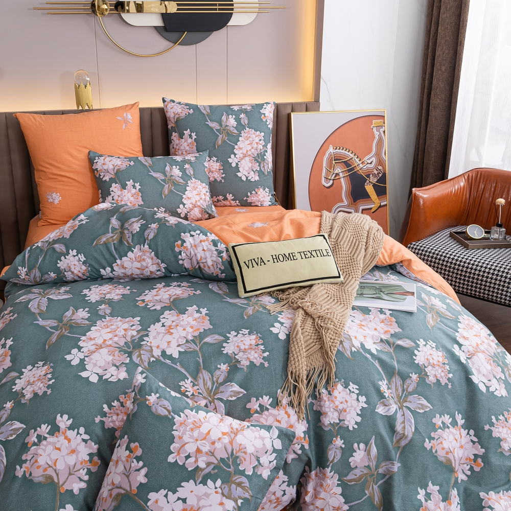 Комплект постельного белья Делюкс Сатин 100% хлопок на резинке LR457