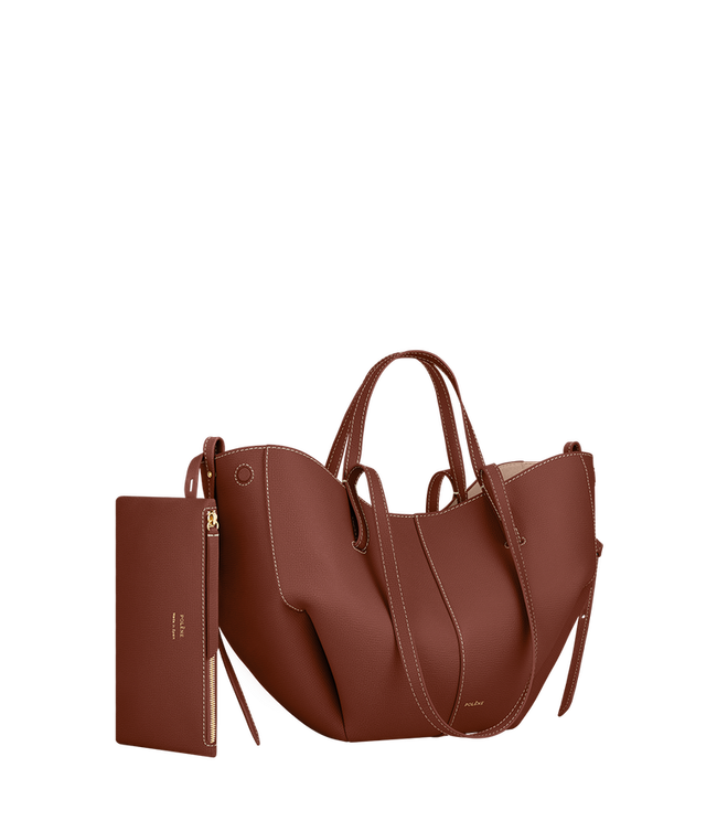 Сумка Polene Cyme Mini EDITION TEXTURED COGNAC