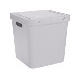 Ящик с крышкой универсальный "luxe", 286х286х286 мм, 18л (светло-серый)