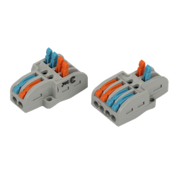 Клемма ЭРА NO-225-457 проходная разветвительная 222-4124 с рычагами 2/4 полюса 0.08-2.5/4 мм2 (упаковка 1 шт.)
