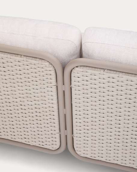 Уличный 3-местный диван Sedalis из алюминия и веревки серого цвета 210 см