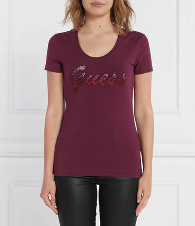 Футболка SS RN SHINY GUESS - бордовый(W3BI31 J1314)
