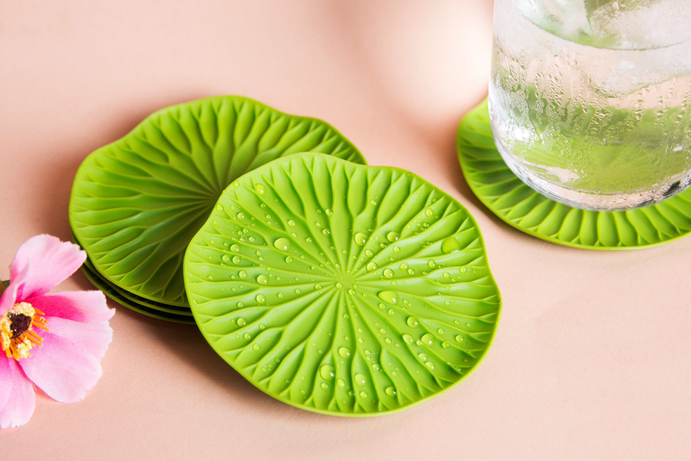 Подставки под бокалы 2 шт Lotus зеленый Qualy