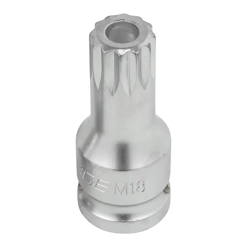 Головка-бита SPLINE с отверстием M18 (L-60мм)1/2'' Forsage F-24806018B