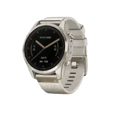 Garmin epix Pro (Gen 2) Sapphire Edition 42 мм, золотистый корпус с нейлоновым ремешком сливочного цвета