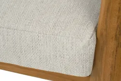 "Сидней" диван 3-местный плетеный из роупа, основание тик, каркас алюминий бежевый, роуп бежевый, ткань бежевая