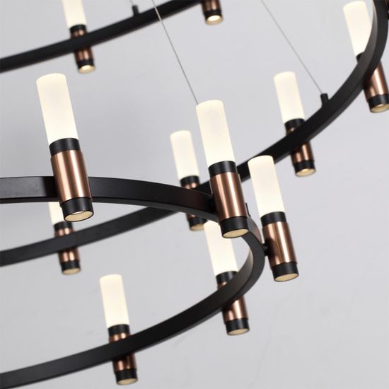 5009/204L L-VISION ODL23 541 матовый черный/ ант.бронза/белый/металл/акрил Люстра LED 204W 4000K 8074Лм CANDEL