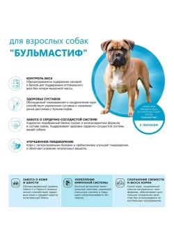 Сухой корм для собак породы Бульмастиф, с лососем, 12 кг
