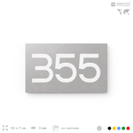 Номер на дверь 355, табличка на дверь для офиса, квартиры, кабинета, аудитории, склада, серая 120х70 мм, Айдентика Технолоджи