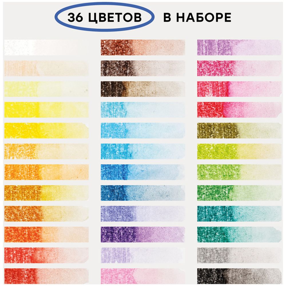 Карандаши акварельные 36 цв. Гамма Лицей + кисть