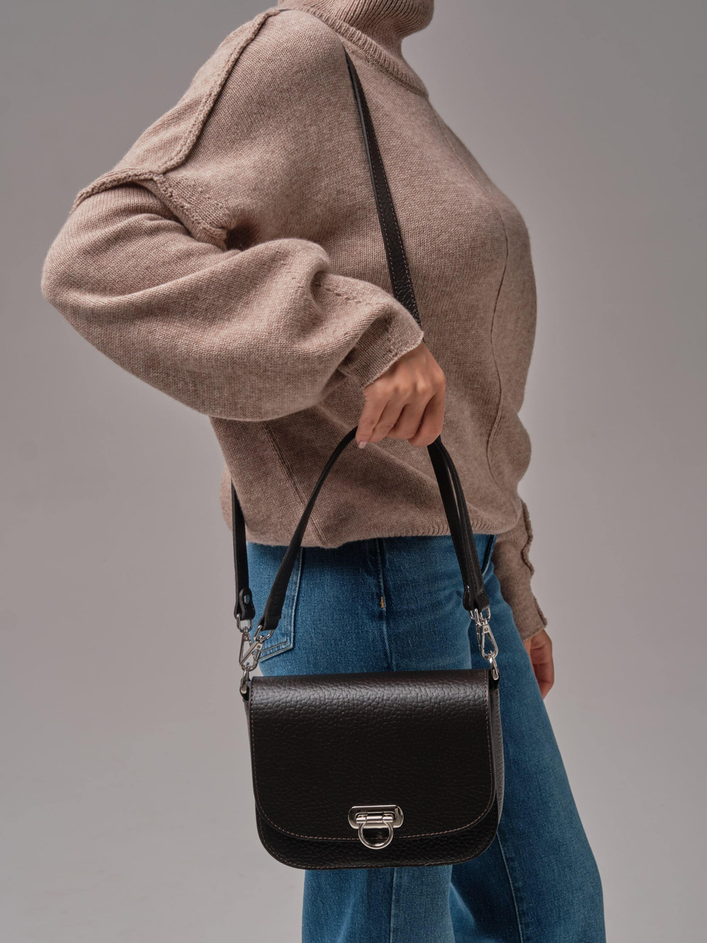 Сумка кожаная Azaro 30741 темно-коричневый соло