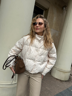 Пуховик Floral розовый