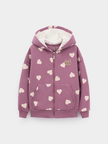 джемпер  для девочки  КР 302826/темная орхидея,сердечки к591