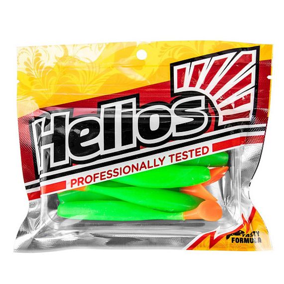Виброхвост Vigor 3,75&#39;/9.5 см Lime &amp; Orange 7шт. (HS-6-020) Helios