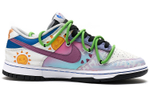 [Custom Shoes] NBA x Nike Dunk Low Panda Prank April Fool's Day Theme Deconstructing Sun Flowers Gradient Color Low Helper Shoes Men's White Purple