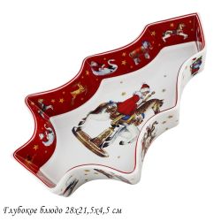 Lenardi 305-193 Глубокое блюдо 28х21.5х4,5см НОВЫЙ ГОД в под.уп.(х24)Фарфор