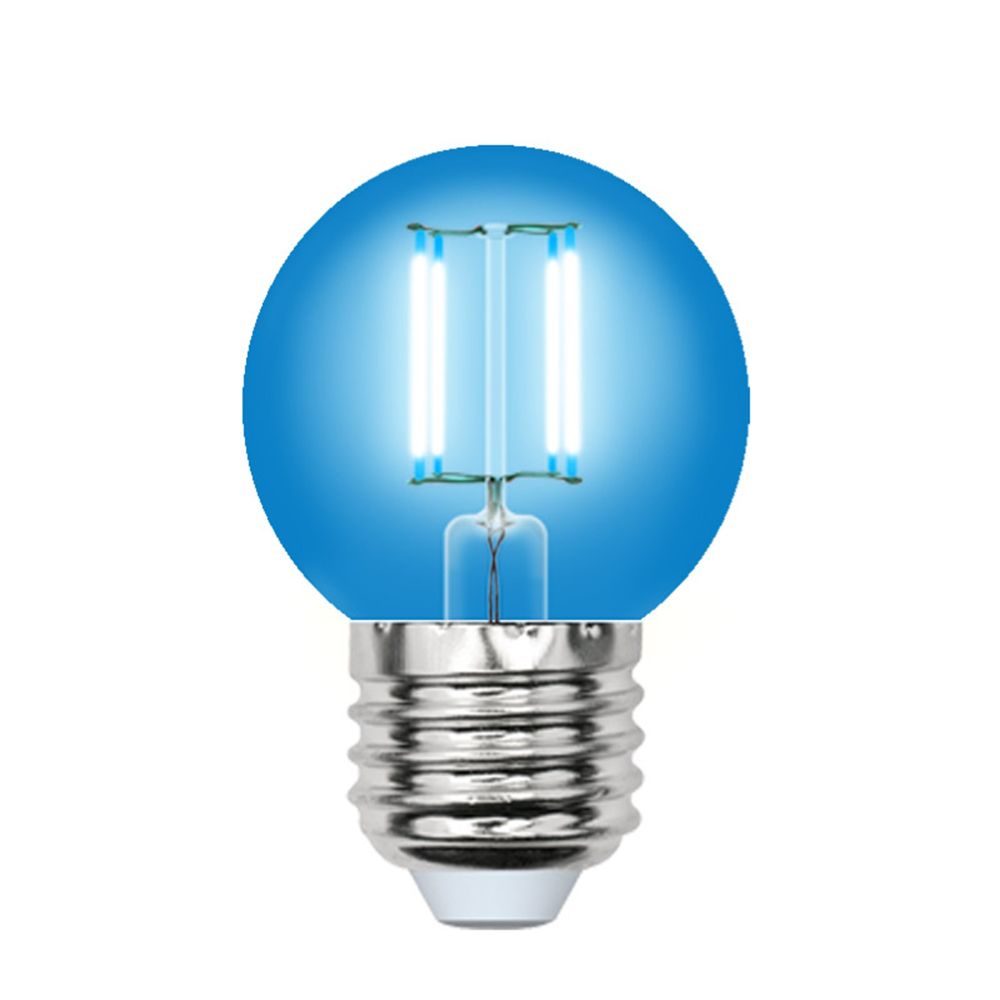 LED-G45-0,65W/BLUE/E27 Лампа светодиодная для декоративной подсветки UNIEL. Цвет голубой. Упаковка картон.