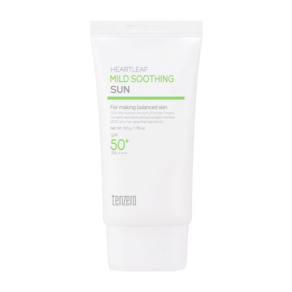 Успокаивающий солнцезащитный крем с экстрактом Хауттюйнии SPF50+ PA++++ Tenzero Heartleaf Mild Soothing Sun 50г