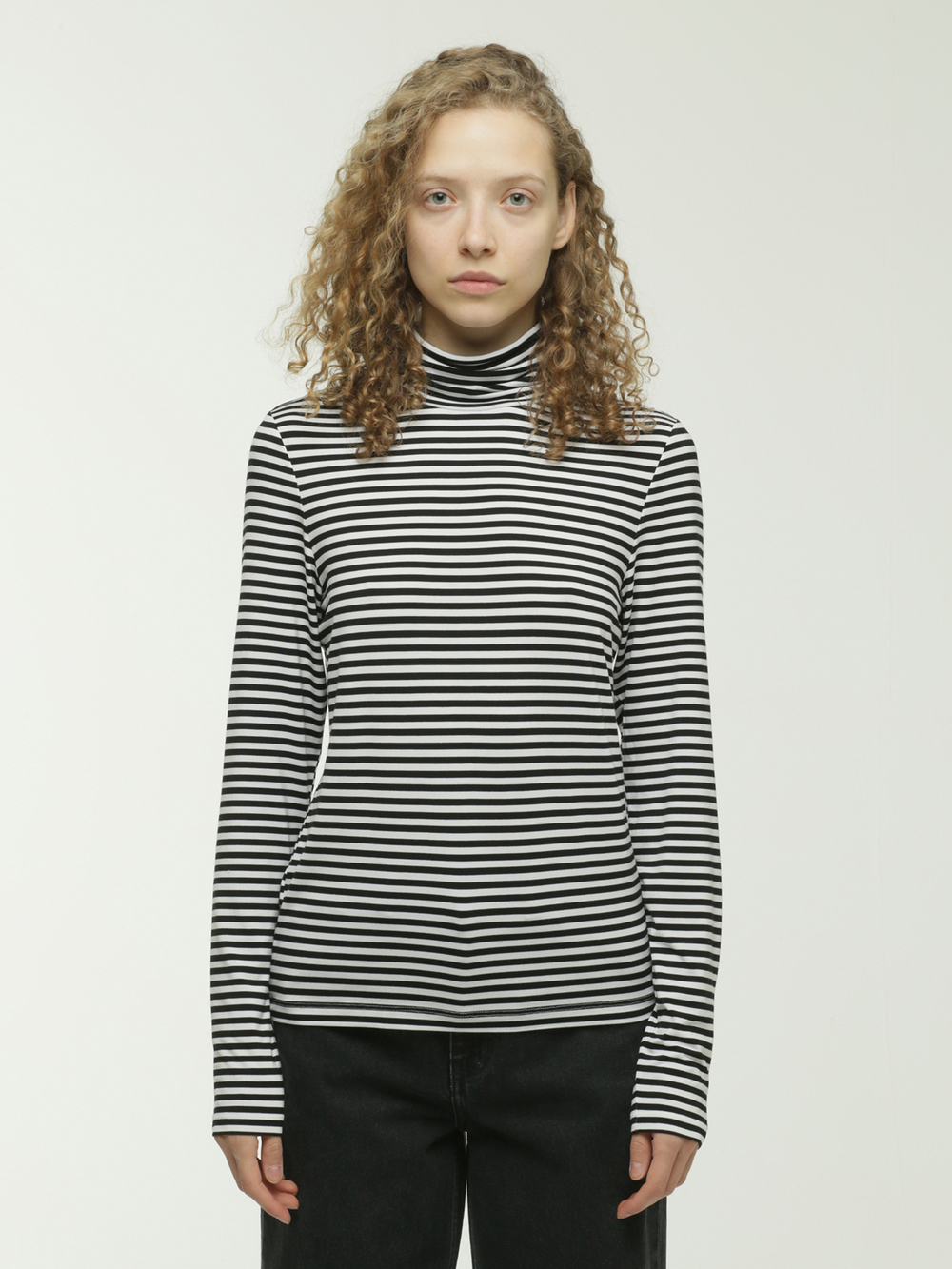 Женская Водолазка Striped Roll Neck