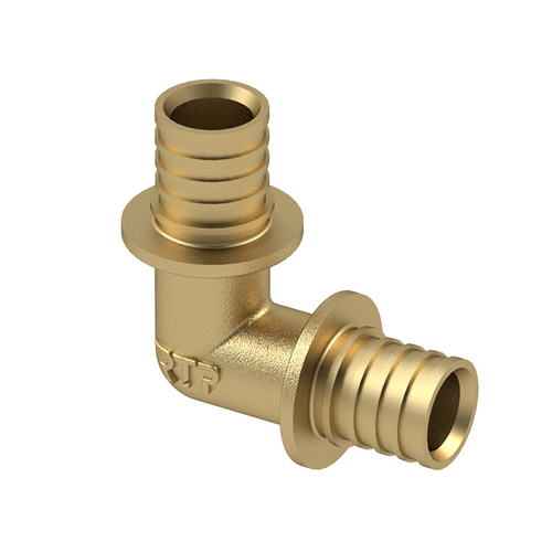 Угольник аксиальный, латунь,25, желтый, RTP (90/5)