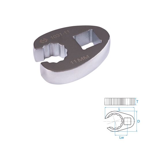 KING TONY (1031-11R) Ключ разрезной (воронья лапка) 11 мм, 3/8"