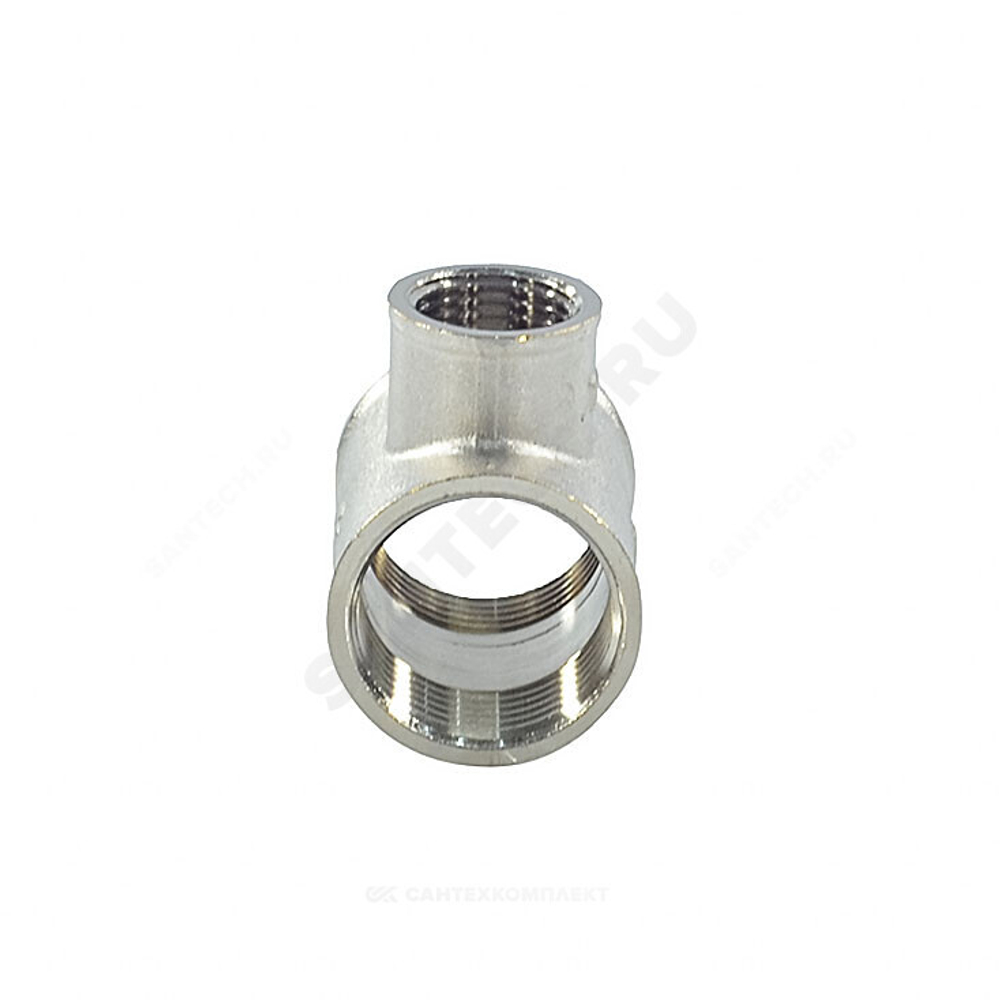 Тройник латунь никель переходной Ду 20х15х20 (3/4"х1/2"х3/4") ВР/ВР SantechSystems