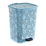 Мусорное ведро с педалью 26 лт АЖУРНОЕ голубое