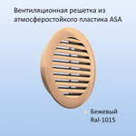 Клапан стеновой приточный NovaPROF КИВ-125 с вентканалом 0,5 м, фильтром и бежевой фасадной решеткой, RAL1015