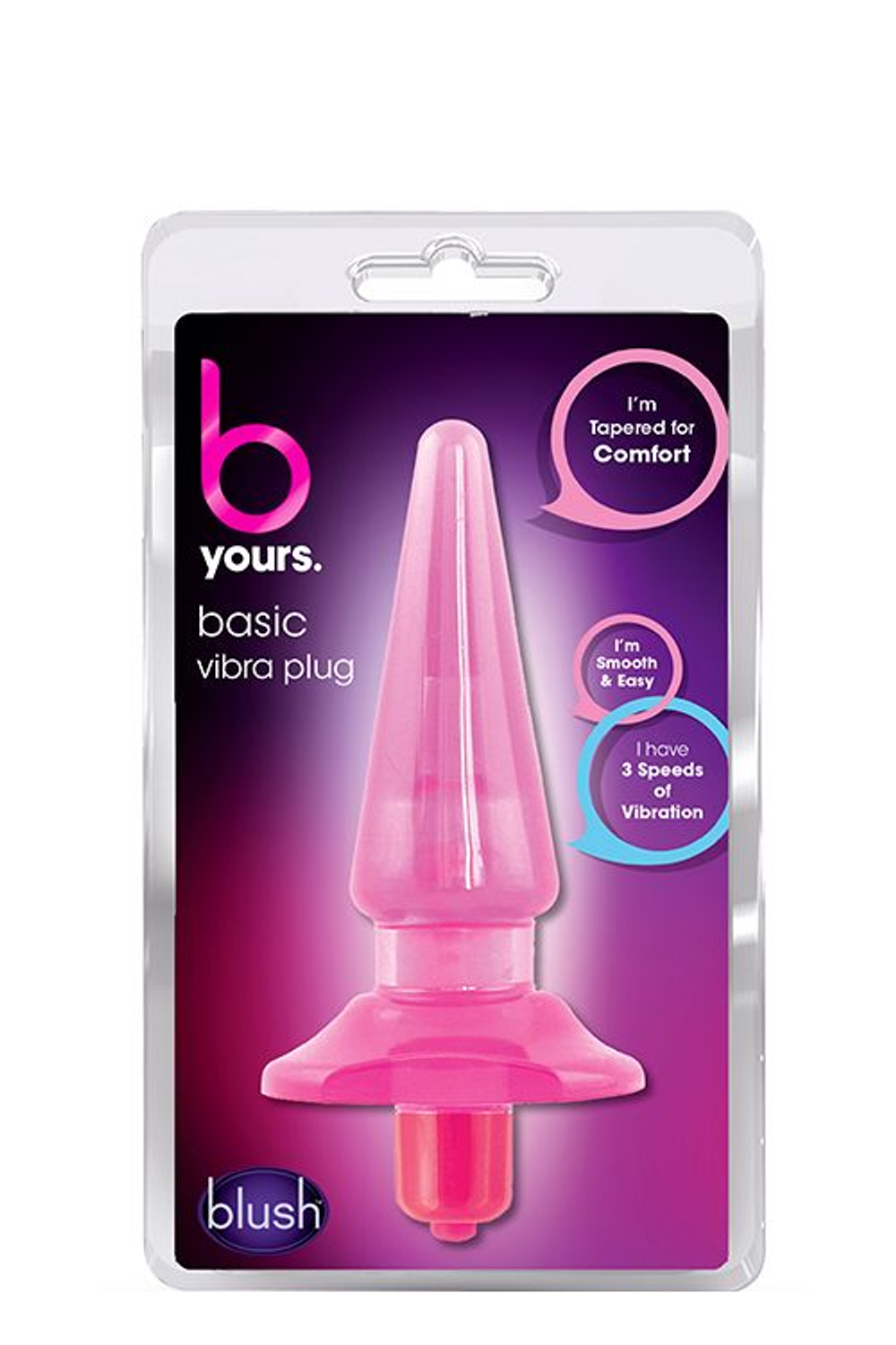 Розовая анальная пробка с вибрацией B YOURS BASIC VIBRA PLUG - 11,4 см. (Цвет: розовый)