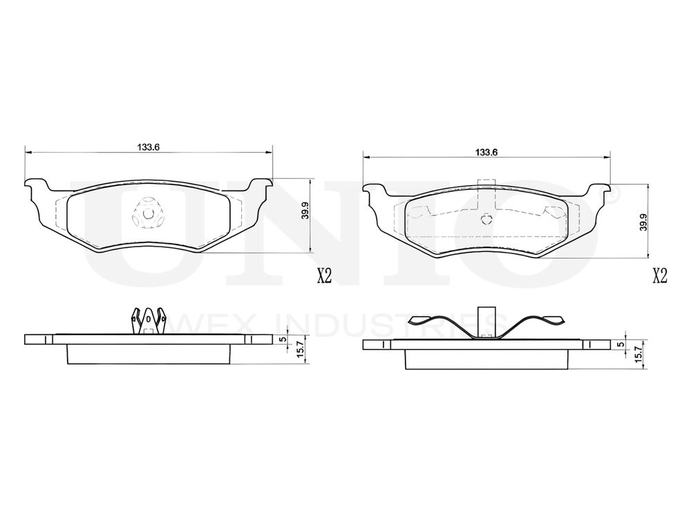Колодки тормозные диск. задние UNIO BRP-20151