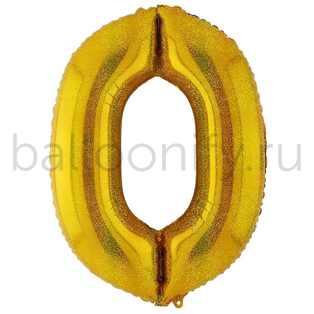Шар ЦИФРА 0 Gold блеск 40" 102 см