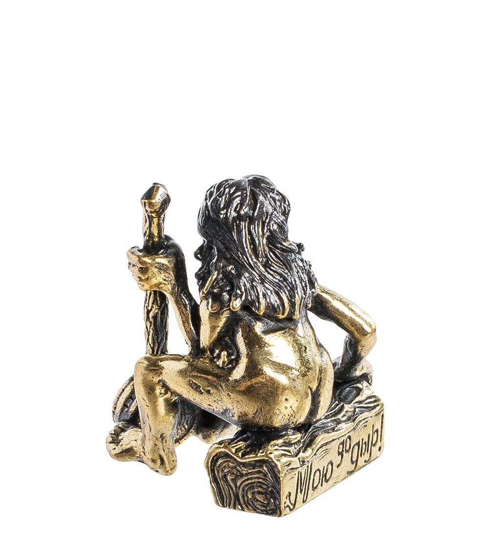 Народные промыслы AM- 977 Фигурка «Дед Банщик» (латунь, янтарь)