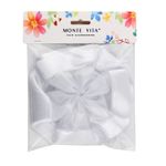 Бант для волос НАБОР 2 шт., диаметр 17 см, на резинке, белый, MONTE VITA, 457115