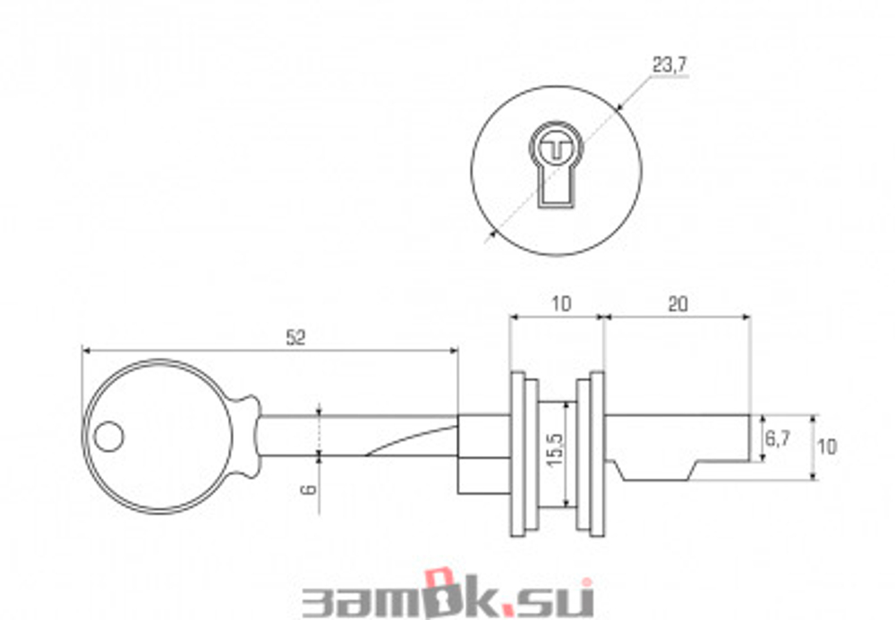 Замок мебельный 611 мастер для стеклянных раздвижных дверей